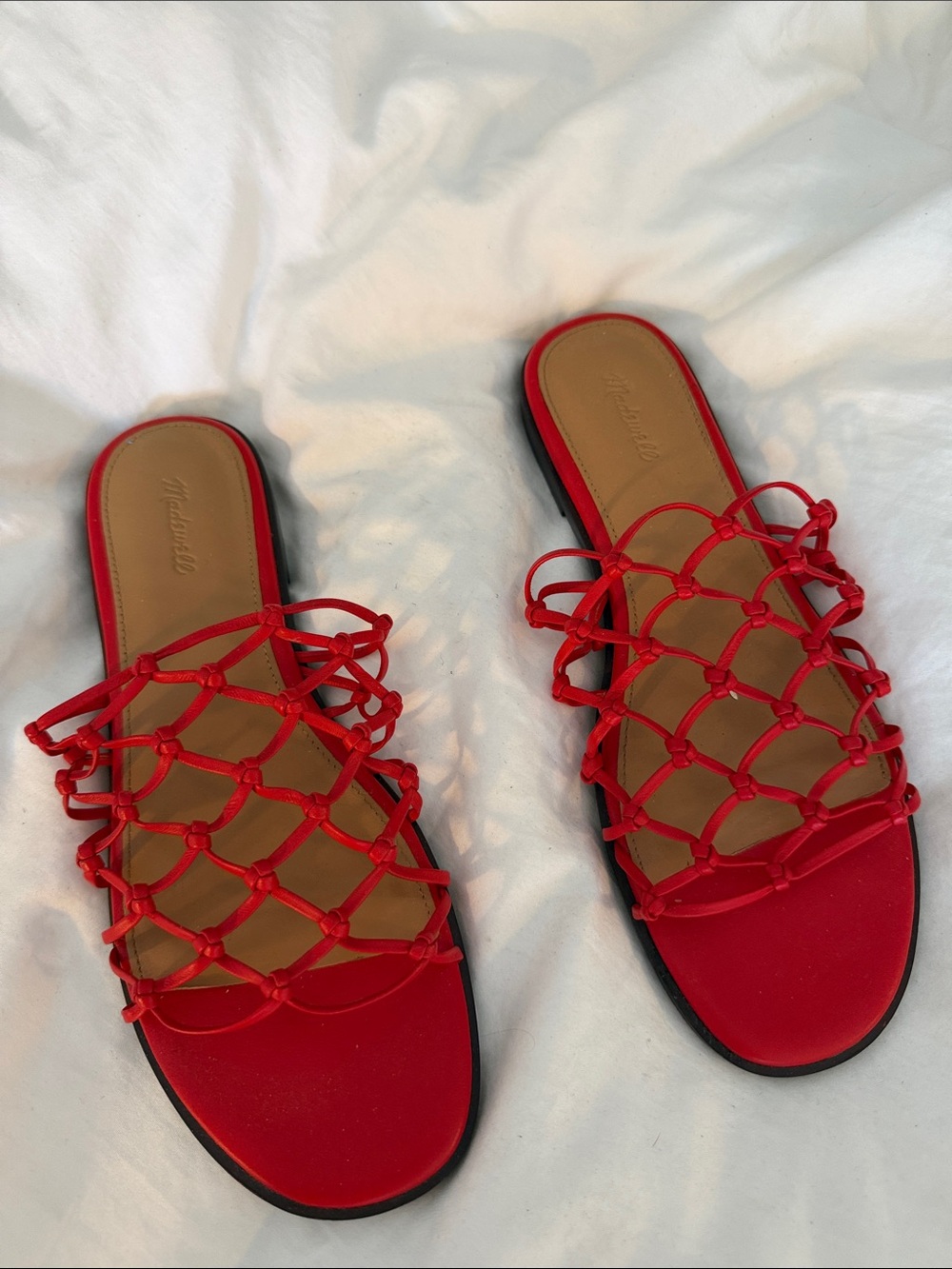 Madewell Red Knotted Slide Sandals - Women